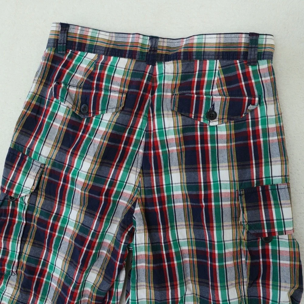 Vintage Polo Ralph Lauren Cargo Shorts Mens 33‎ Multi Madras Plaid 9